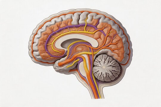Anatomical illustration of human brain