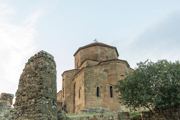 Obraz premium Western Asia, South Caucasus, Republic of Georgia, Mtskheta-Mtianeti.Mtskheta. Jvari Monastery, 6th century, Medieval Georgian church And Orthodox monastery.UNESCO heritage site.