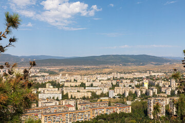 Fototapeta premium Western Asia, South Caucasus, Republic of Georgia, Tbilisi. View of city from The Chronicle of Georgia.