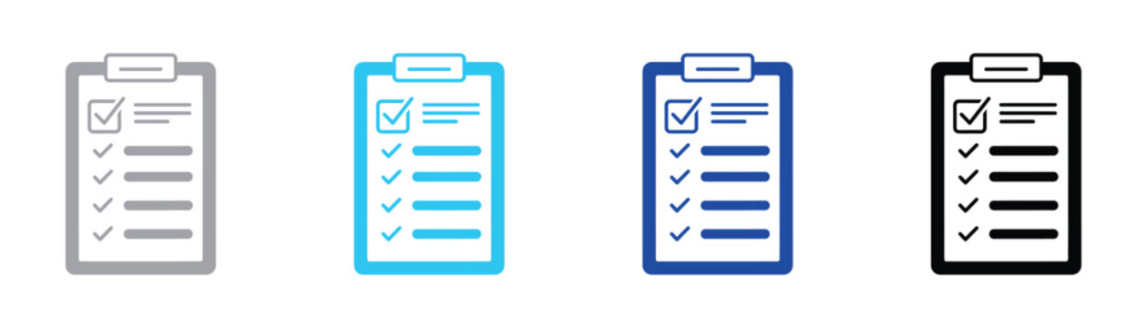 Checklist clipboard icon with blue filled style checklist clipboard document business management organizer planning schedule illustration isolated background completed verified paperwork