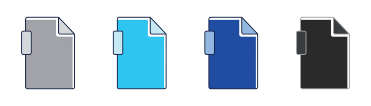 Blue digital document file with sidebar tab icon vector illustration document business interface minimalist template application information management illustration navigation isolated