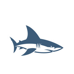 Fototapeta premium Blue Shark Silhouette Vector Illustration for Marine Logo Design