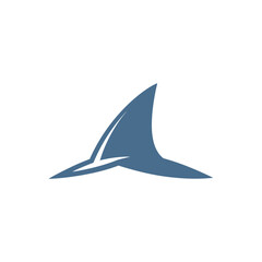 Fototapeta premium Minimalist Blue Shark Fin Vector Icon for Marine Life Branding
