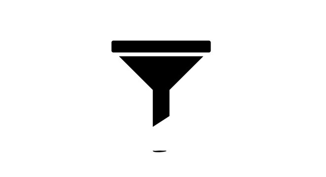 Black Funnel Shape Icon Symbol.