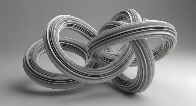 Abstract metallic cable wire coil structure 3D rendering mockup