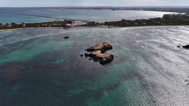 Perth Coastline, Western Australia &ndash; 4K Aerial Drone Footage of Cape Peron with Rocky Headland, Turquoise Water, Limestone Coastline, Islands, Shallow Reefs, Scenic Coastal Landscapes, Indian Ocean