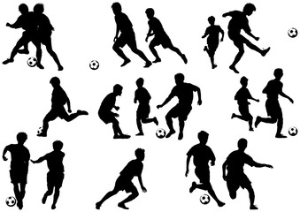 サッカー選手たちのシルエットのセット © kimkimchin