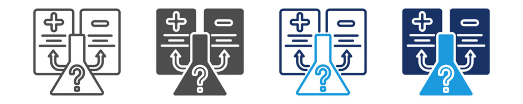 hypothesis icon set with multiple concept