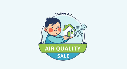Fototapeta premium Healthy indoor air quality concept halftone art