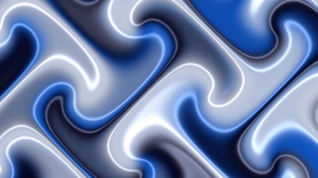 Luxurious midnight sapphire abstract motion background, deep blue and silver metallic flowing liquid gradient concept