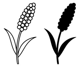 Obraz premium Millet illustration, minimalist outline and silhouette icon