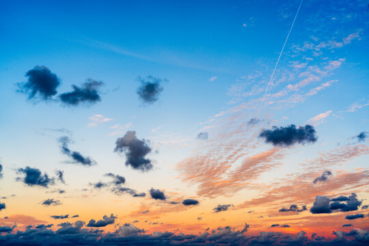 clouds in sky, evening view