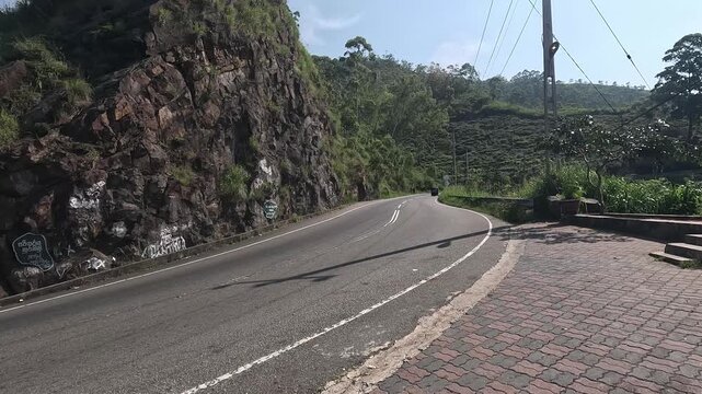 Mountain Road Leading to Haputale in Sri Lanka Highlands