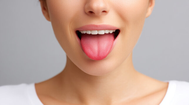 Mouth tongue open smile oral thrush suspected