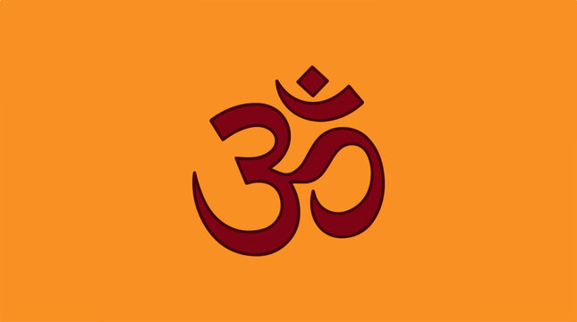 Om symbol on orange background.