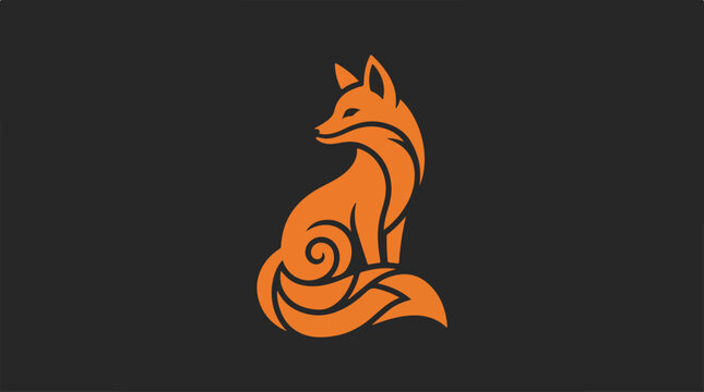 Orange Fox Sitting Alone Profile.
