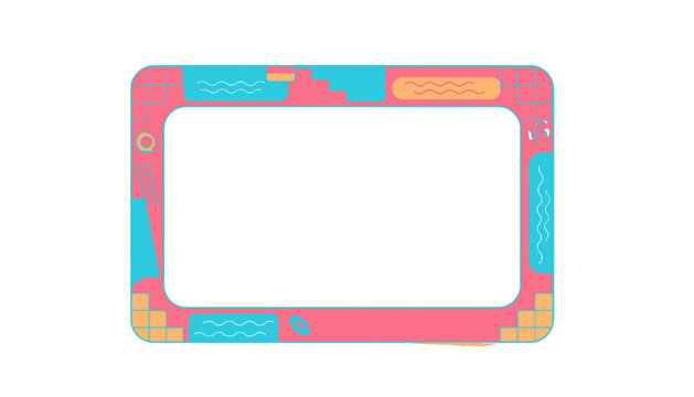 Colorful rectangle frame border design.