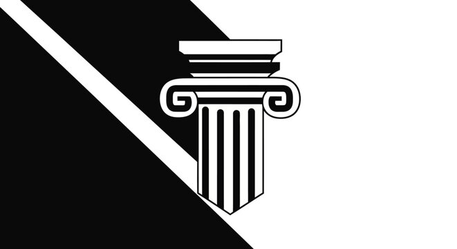 Black and white illustration of column.
