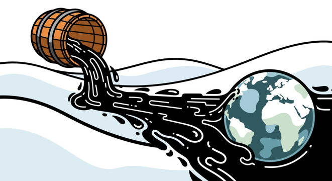 Pollution concept with oil spill.