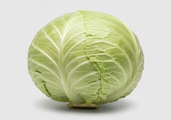 Fototapeta premium Fresh green cabbage whole vegetable on display close up