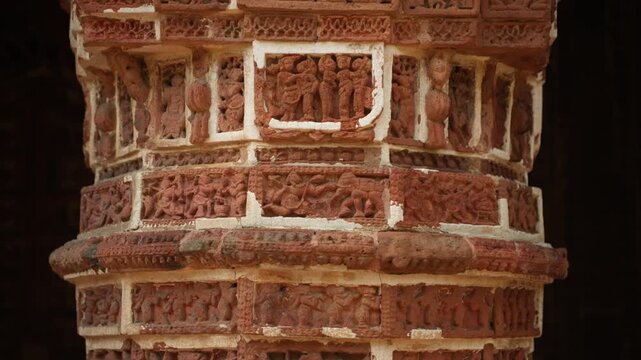 This Pancharatna temple, rich in terracotta work, is named the Shyamray or Pachmura Temple. This temple is richly endowed with terracotta ornamentation.