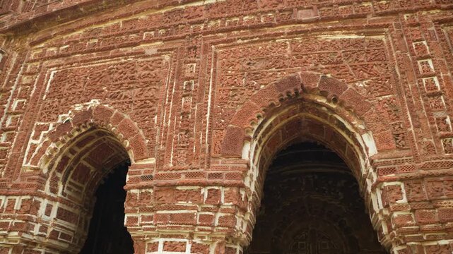 This Pancharatna temple, rich in terracotta work, is named the Shyamray or Pachmura Temple. This temple is richly endowed with terracotta ornamentation.