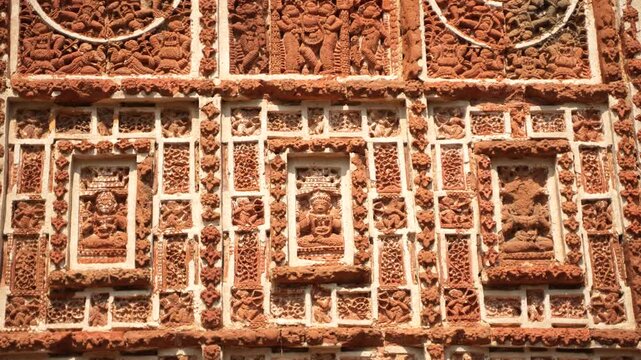 This Pancharatna temple, rich in terracotta work, is named the Shyamray or Pachmura Temple. This temple is richly endowed with terracotta ornamentation.