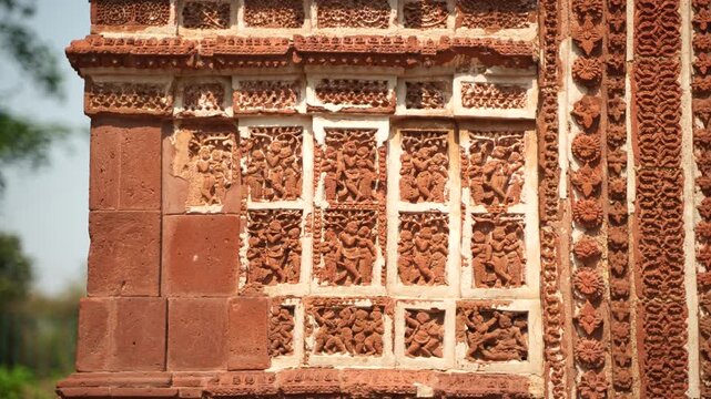 This Pancharatna temple, rich in terracotta work, is named the Shyamray or Pachmura Temple. This temple is richly endowed with terracotta ornamentation.