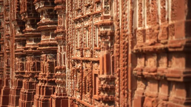 This Pancharatna temple, rich in terracotta work, is named the Shyamray or Pachmura Temple. This temple is richly endowed with terracotta ornamentation.