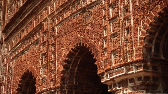 This Pancharatna temple, rich in terracotta work, is named the Shyamray or Pachmura Temple. This temple is richly endowed with terracotta ornamentation.