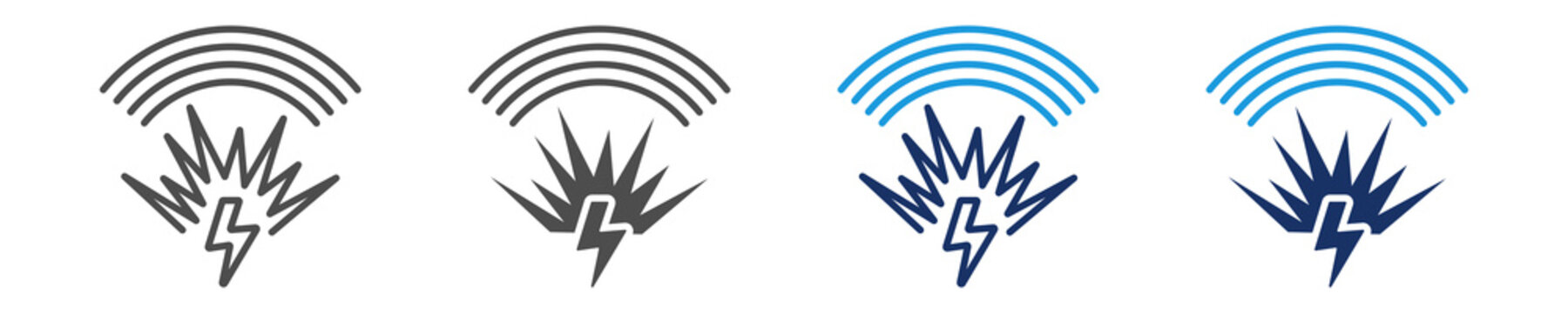 shock wave icon set with multiple concept