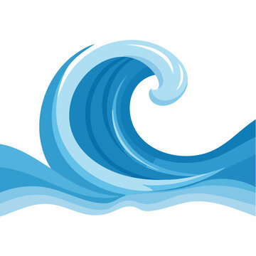 Stylized Blue Ocean Wave