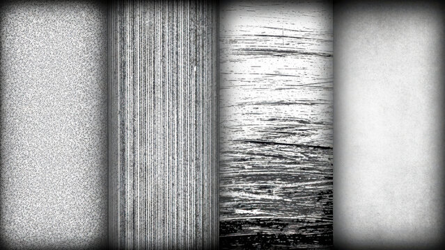 A grayscale image with various textures