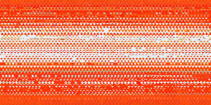 Orange geometric pattern with repeating triangular and chevron motifs