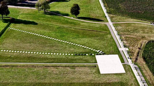 Ancient building footprint at Jelling Viking Church and Mounds, Denmark