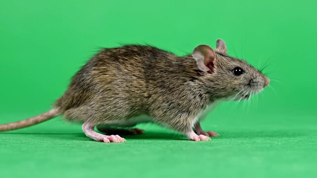 Mouse Running Sequence on Green Screen