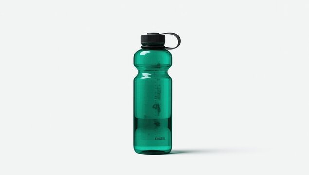 green bottle isolated on white