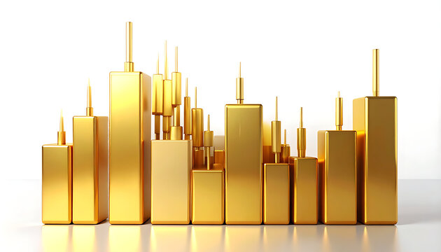 Golden skyscrapers forming city skyline, architectural design, financial growth, modern urban landscape, investment concept