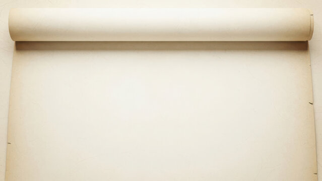 A close up of an old parchment scroll