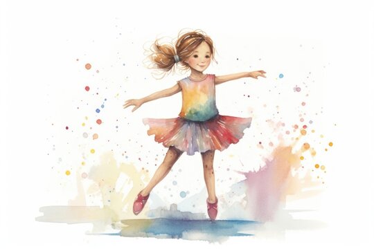 Little girl dancing ballet child cute kid.