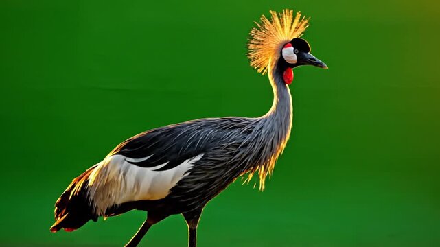 Sequence of a Crowned Crane Walking