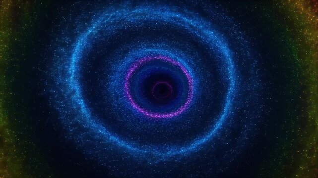 Pride month Neon vortex glowing ring purple circle blue halo particle spiral cosmic tunnel abstract galaxy starfield space background energy swirl hypnotic colorful abstract vortex glowing particle