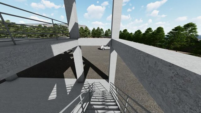 津波・水害時の高台避難訓練と避難タワーの3DCGイメージ動画