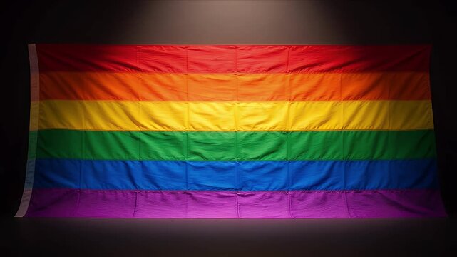 Pride month Colorful rainbow flag pride LGBT rainbow banner gay pride symbol queer community identity colorful fabric texture spectrum color stripe equality celebration concept inclusive diversity