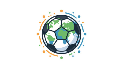 Fototapeta premium Soccer Ball with Green and White Panels.