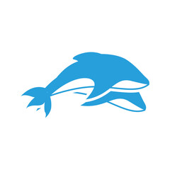 Fototapeta premium Elegant Dolphin Logo Aquatic Sea Animal Silhouette Design Template