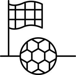 Soccer ball and corner flag icon isolated on transparent background © kalam