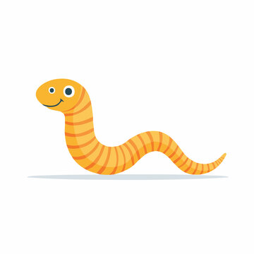 Cute cartoon earthworm character