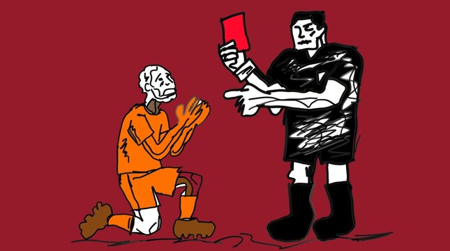 Football Referee Decision During Competitive Tournament Match