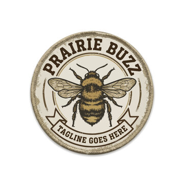 Honeybee vintage badge for nature honey heritage craftsmanship rustic quality Logo Design